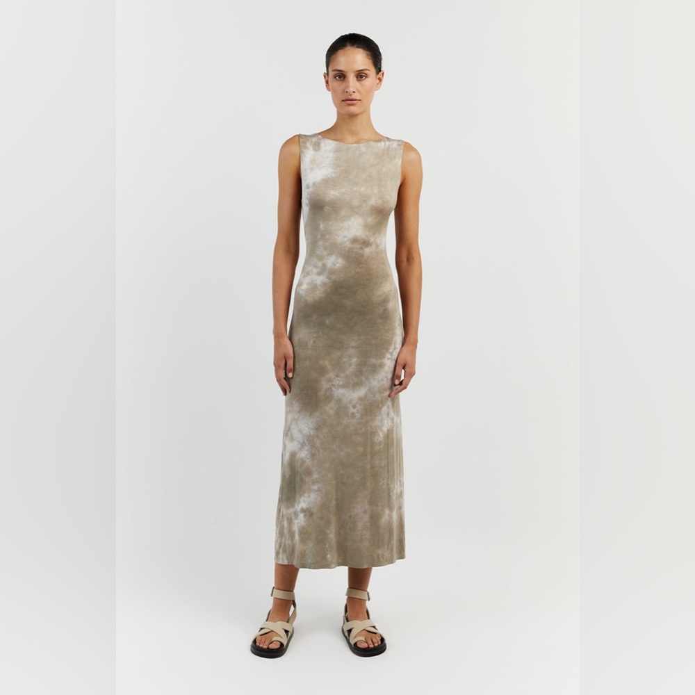 Casper Moss Tie Dye Knit Midi Dress